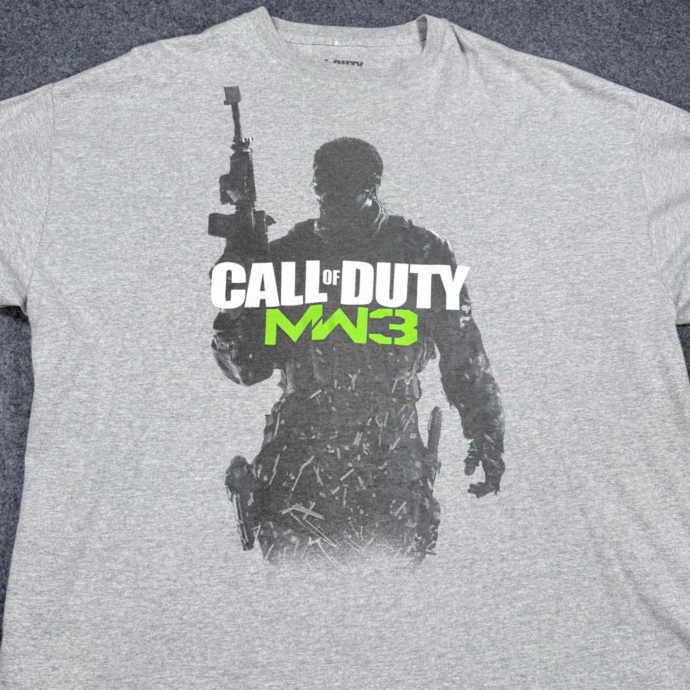 Call of Duty Modern Warfare 3 MW3 Mens XXL Gray Graphic T-Shirt 2011 Activision